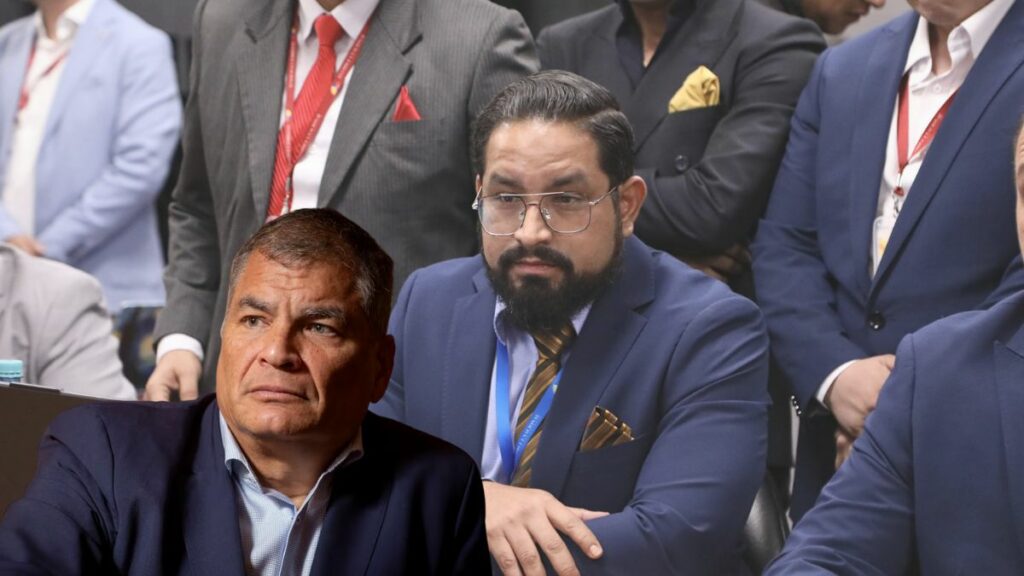 Rafael Correa, expresidente de Ecuador, arremete en contra de Sergio Peña, asambleísta expulsado de RC. (Asamblea Nacional).