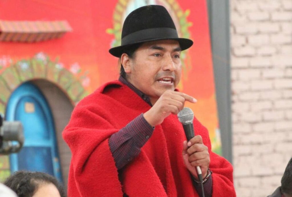 Leonidas Iza, dirigente indígena y presidente de la Conaie.