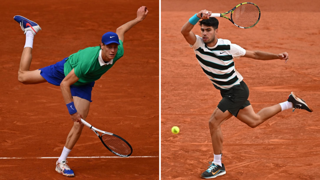 Jannik Sinner y Carlos Alcaraz se miden por el título en Roland Garros.