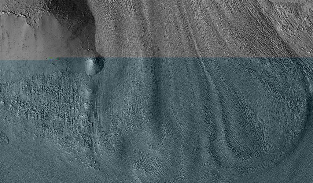 Los glaciares de Marte están compuestos en más de un 80% de hielo puro. FOTO: Europa Press.