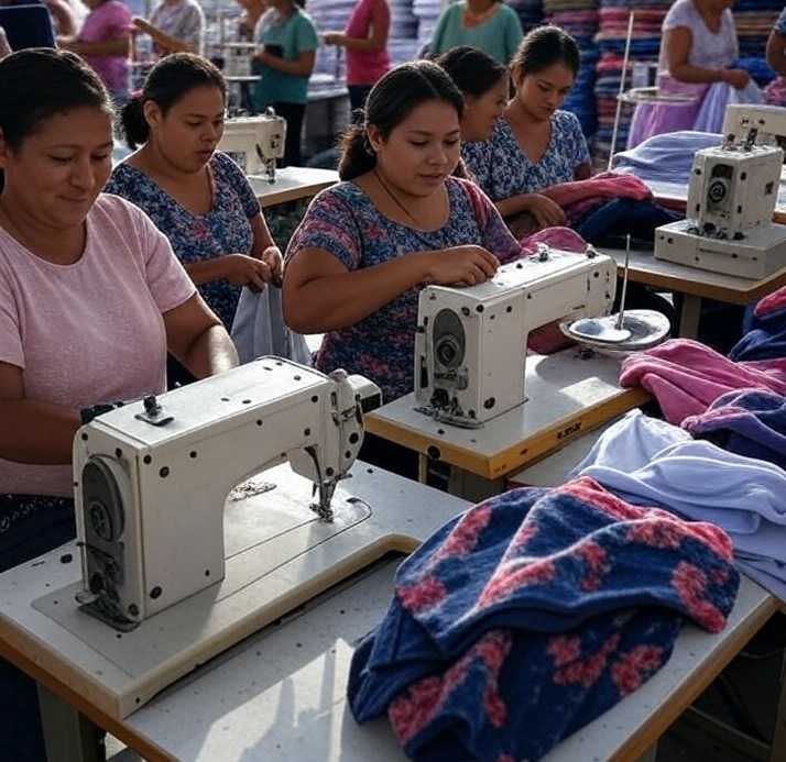 Industria textil de Ecuador impulsa empleo y exportaciones en medio de retos. FOTO: Inteligencia Artificial.