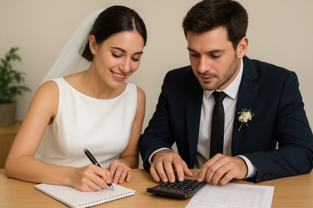 Los recién casados suelen enfrentar metas financieras como adquirir una vivienda, planificar hijos o destinar fondos para educación. FOTO: Inteligencia Artificial (ChatGPT).