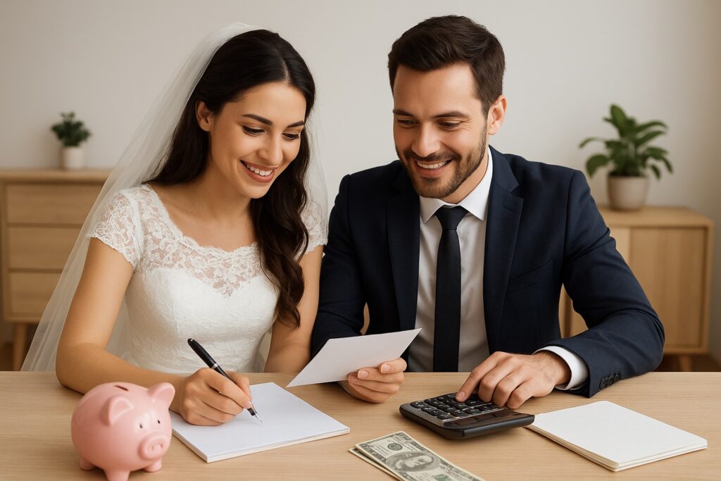 Planificar las finanzas desde los primeros meses de matrimonio permite a las parejas evitar deudas. FOTO: Inteligencia Artificial (ChatGPT).