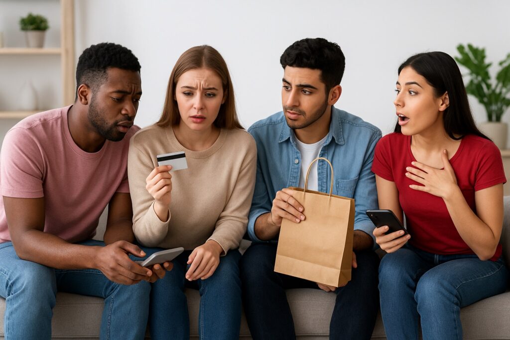 La conexión entre deudas y compras emocionales preocupa a expertos. FOTO: Inteligencia Artificial (ChatGPT).