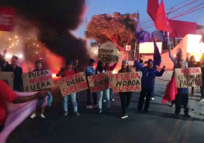 Ecuador vive su segundo día de paro con protestas, vías bloqueadas y 47 detenidos