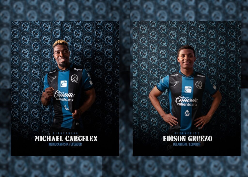 Michael Carcelén y Edison Gruezo refuerzan a los 'Gallos Blancos' del Querétaro en la Liga MX