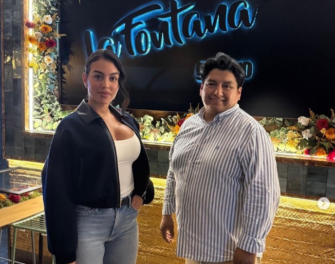 Georgina Rodríguez, reconocida modelo y pareja del futbolista Cristiano Ronaldo, visitó el restaurante La Fontana Gastro en Madrid, España.