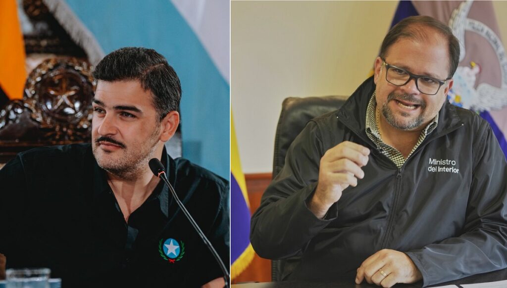 Aquiles Alvarez, alcalde de Guayaquil, junto a John Reimberg, ministro del Interior. FOTO: Composición.