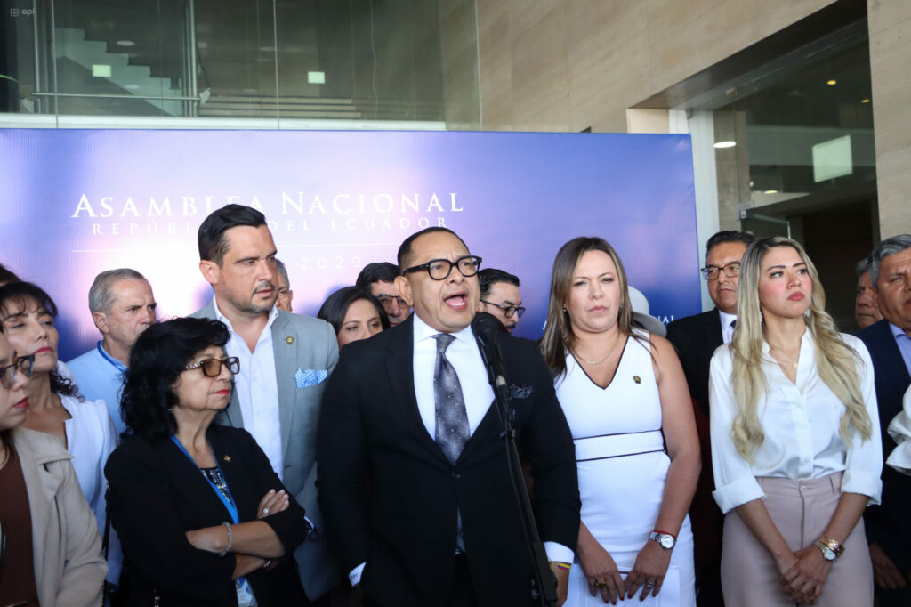 Rueda de Prensa del Bloque de la Revolución Ciudadana, sobre la situación de Jorge Glas en la cárcel del Encuentro. Fotos: API / Rolando Enríquez