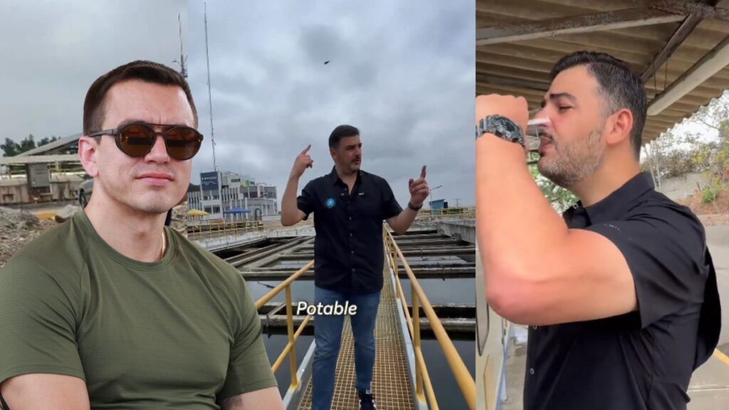 Aquiles Álvarez responde al presidente Daniel Noboa tomando agua del grifo: "Aquí no hay caca, hay datos".