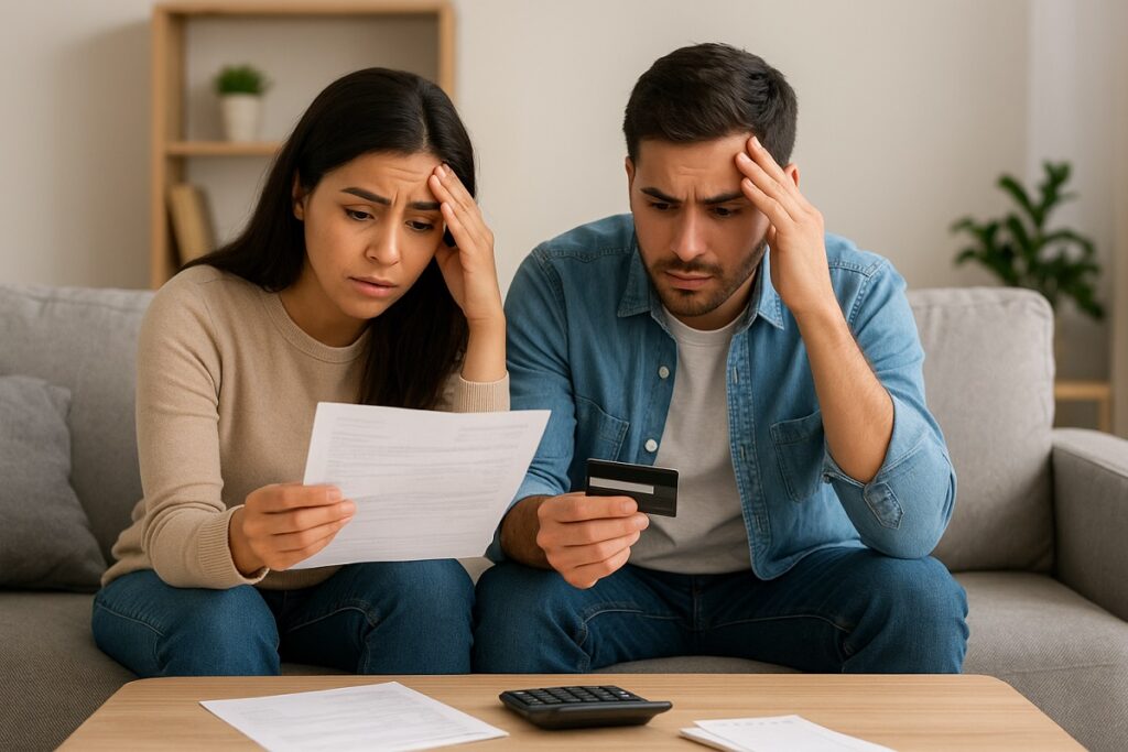 Los créditos rápidos, los préstamos informales y los pagos mínimos provocan un aumento del endeudamiento en jóvenes ecuatorianos. FOTO: ChatGPT (Inteligencia Artificial).