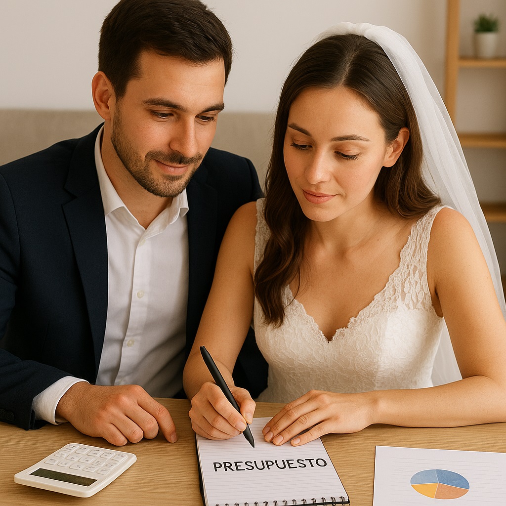 Nuevos matrimonios estructuran gastos esenciales para mantener estabilidad económica. FOTO: Inteligencia Artificial (ChatGPT).