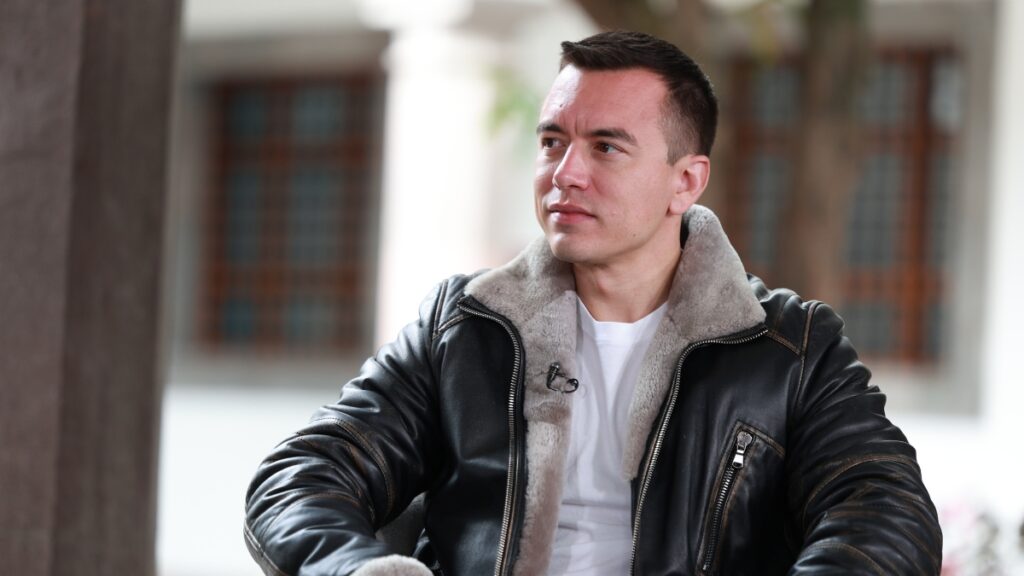 Daniel Noboa recomienda a Mario Godoy, presidente del Consejo de la Judicatura, que renuncie luego de comparecer ante la Asamblea Nacional. (Presidencia de Ecuador)