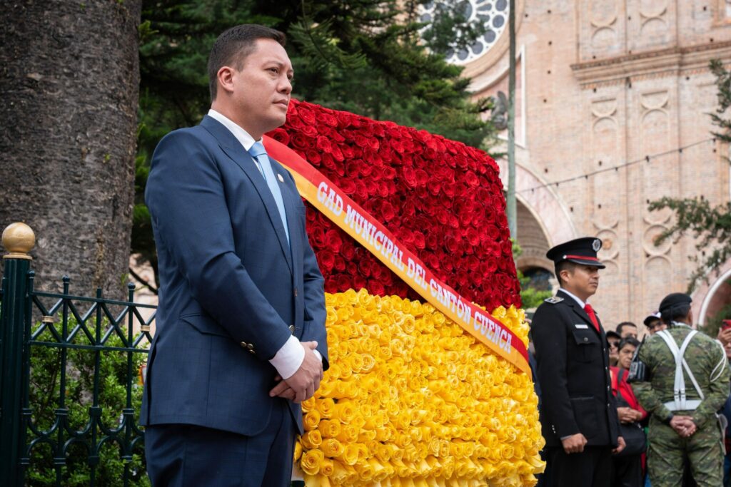 El alcalde de Cuenca, Cristian Zamora durante un evento en la ciudad. FOTO: @czamoramatute.