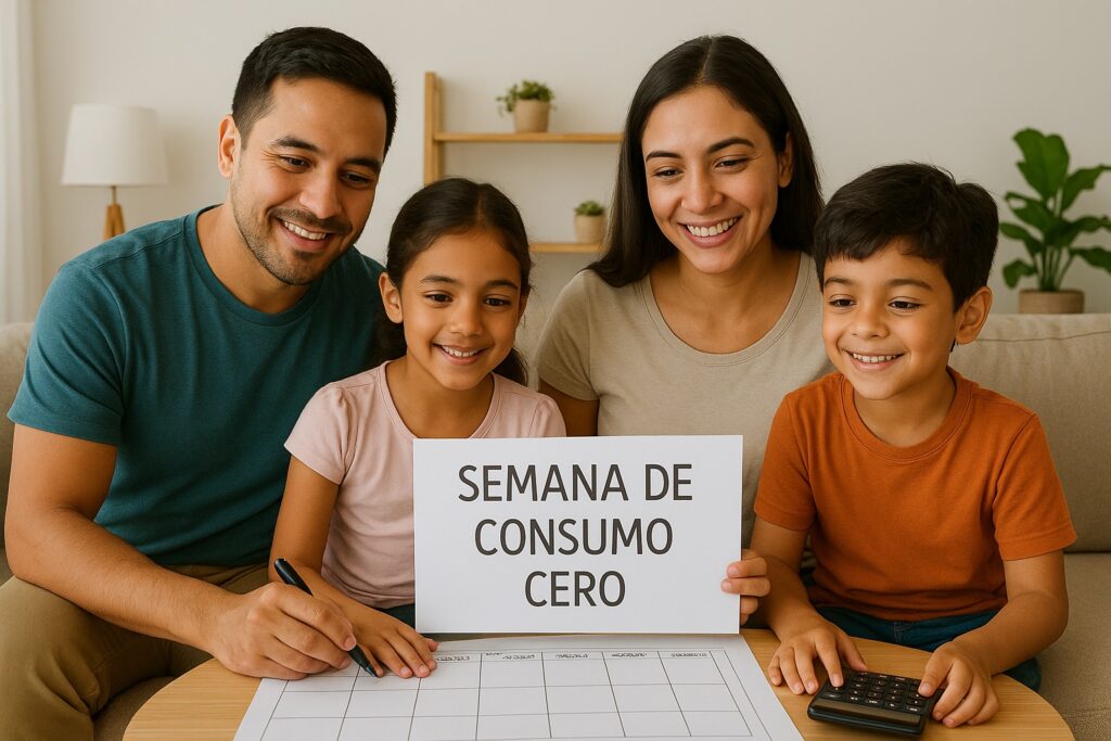 Hogares adoptan semanas de consumo cero para reducir gastos mensuales. FOTO: ChatGPT (Inteligencia Artificial).