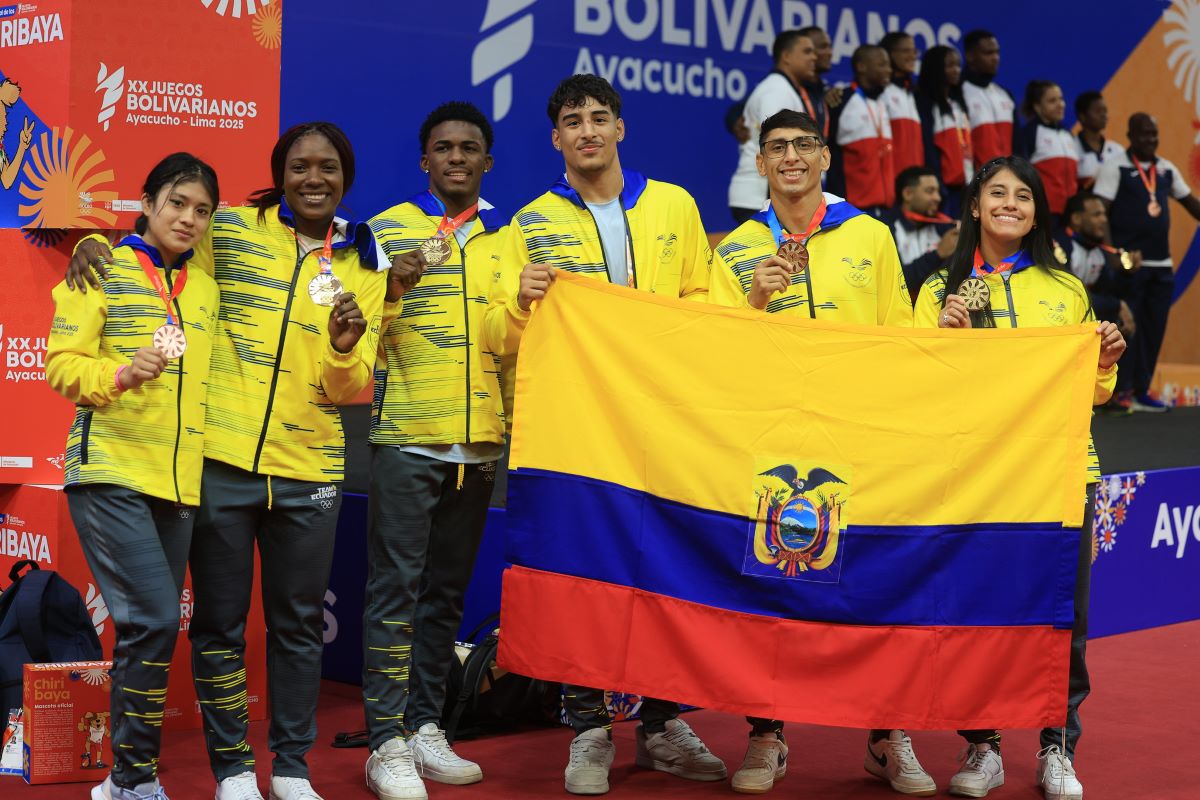 Judocas ecuatorianos que participaron en los Juegos Bolivarianos.