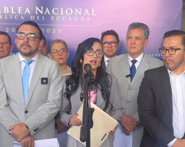 La asambleísta Viviana Veloz, de la RC, lideró el reclamo sobre el caso HealthBird. FOTO: Captura de pantalla.