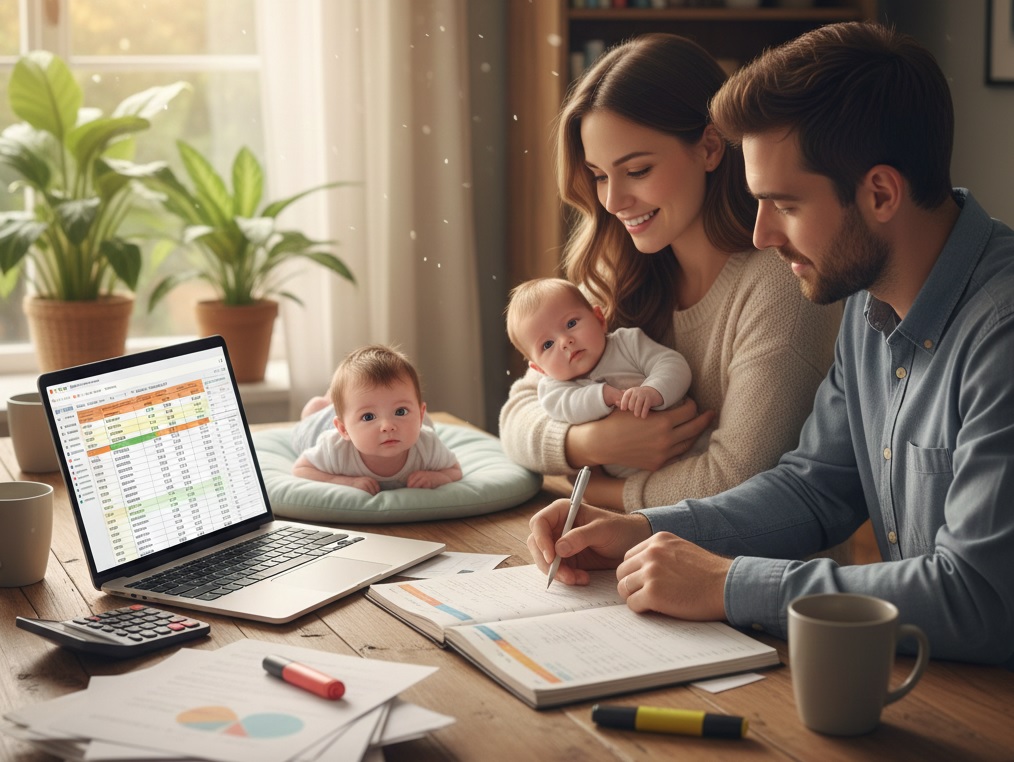 Los nuevos padres deben hacer una planificación para hacer un presupuesto antes de la llegada de un bebé. FOTO: Gemini (Inteligencia Artificial).