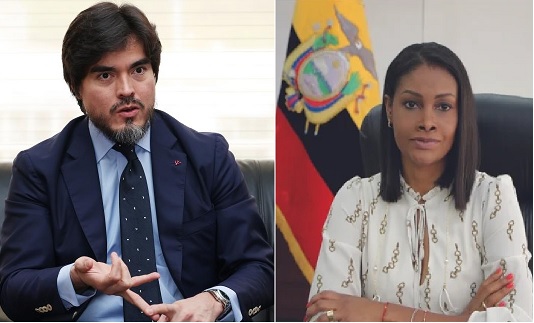 José de la Gasca y Diana Salazar, entre los representantes la Corte Permanente de Arbitraje de La Haya. FOTO: Composición.