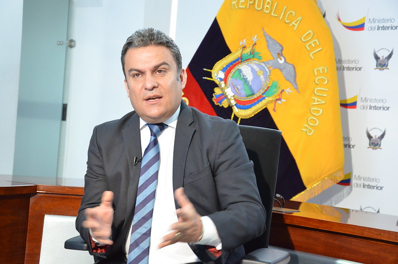 José Serrano enfrenta en Quito un proceso judicial como presunto autor intelectual del asesinato del excandidato presidencial Fernando Villavicencio. Foto: Ministerio de Gobierno Ecuador.