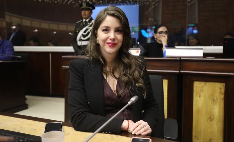 La asambleísta de la Revolución Ciudadana, Mónica Palacios en una sesión del Pleno. FOTO: @AsambleaEcuador.