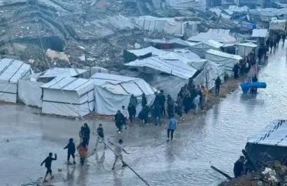 Las condiciones meteorológicas ponen en peligro a 1,5 millones de desplazados en el enclave palestino.