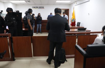 Audiencia de vinculación en el caso de magnicidio de Fernando Villavicencio en el Complejo Judicial. API/HENRY LAPO