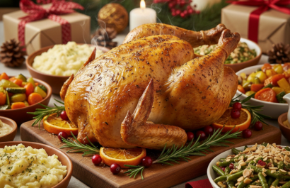 El pollo asado es una opción económica y versátil para la cena de Navidad.