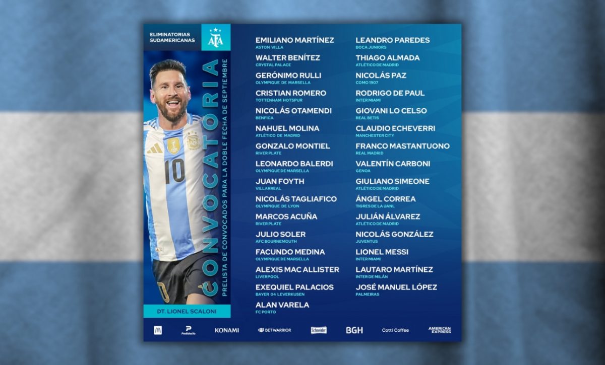 Argentina anuncia su prelista para recibir a Venezuela y visitar a Ecuador en las Eliminatorias Sudamericanas