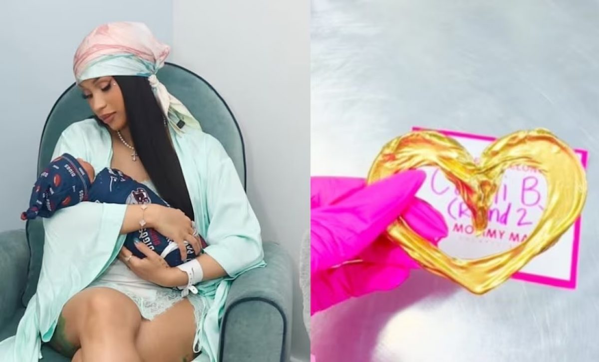 Cardi B hizo que encapsularan el cordón umbilical de su cuarto hijo para convertirlo en una joya.