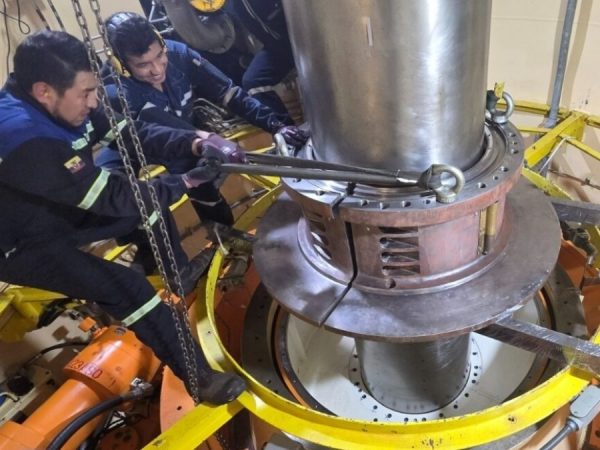 Celec culmina con trabajos de mantenimiento en la unidad 1 de la central hidroeléctrica Mazar. (Celec)