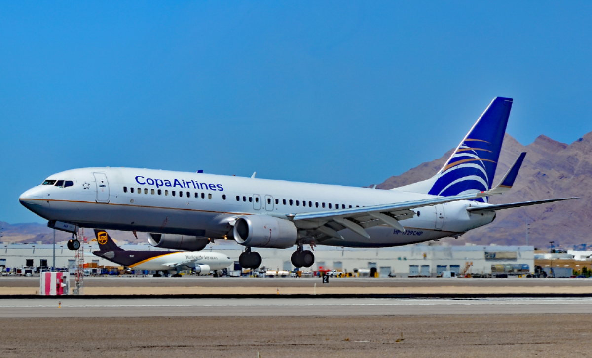 Vista de un avión de Copa Airlines.
