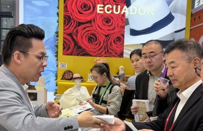 Ecuador expone su oferta exportable y turística en la feria comercial CIIE de Shanghái 2025, en China. (Ministerio de Producción)