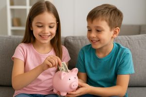 Educación financiera desde casa: la mesada se convierte en lección de ahorro. FOTO: ChatGPT (Inteligencia Artificial).