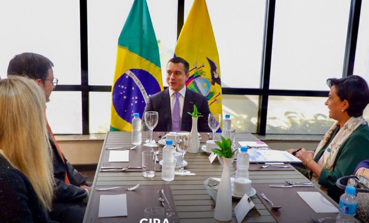 El Presidente Daniel Noboa busca la reapertura de vuelos directos entre Ecuador y Brasil durante su visita oficial. (Cancillería)