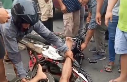 El herido fue auxiliado por quienes circulaban por la zona y moradores del sector.