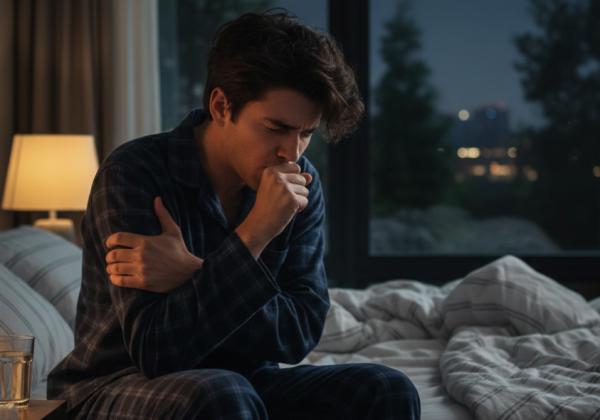 La tos suele empeorar durante las noches.