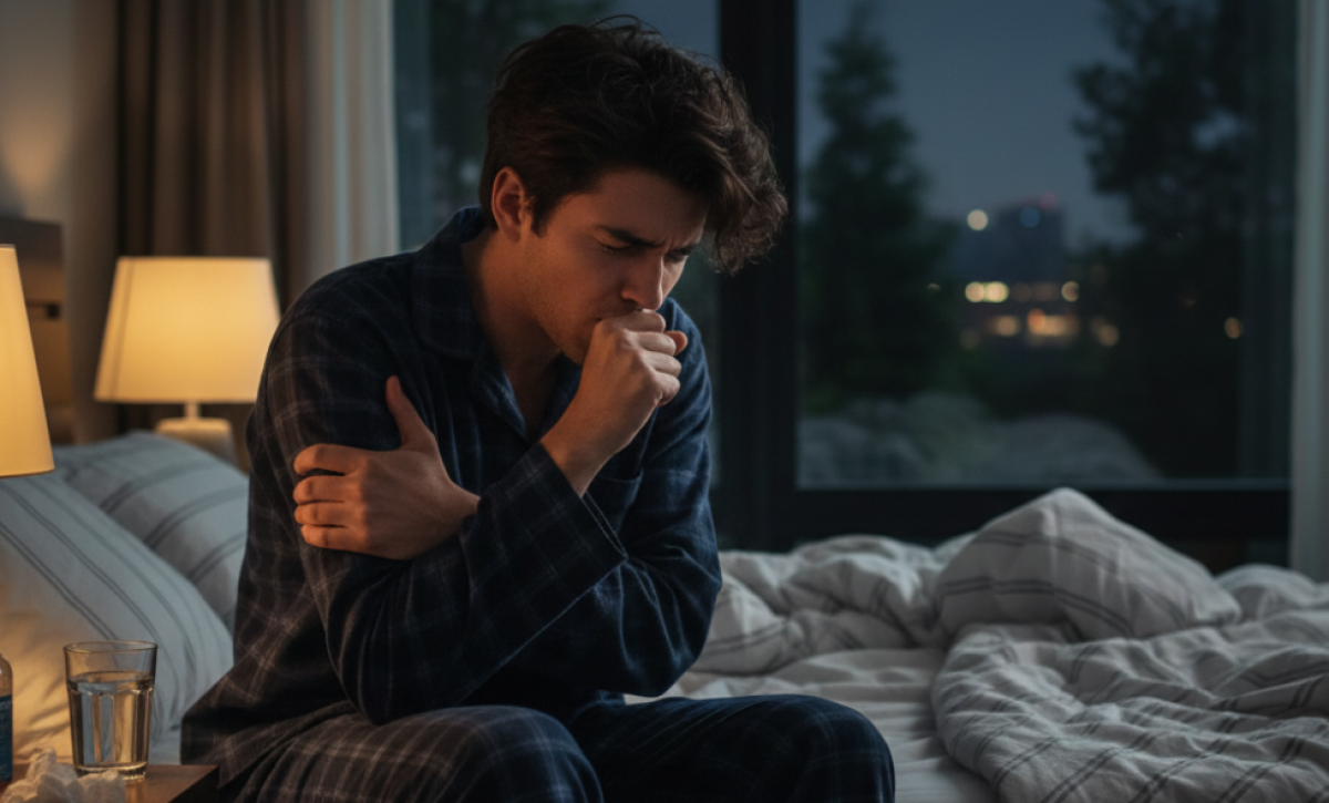 La tos suele empeorar durante las noches.