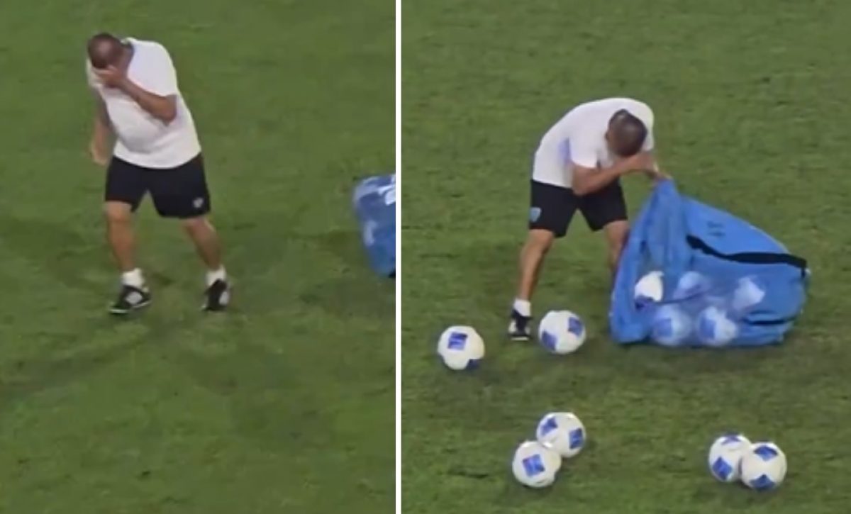 El utilero de la Selección de Fútbol de Guatemala protagonizó un emotivo momento al romper en llanto mientras recogía los balones del equipo.