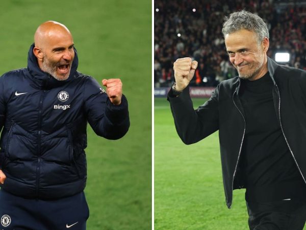 Enzo Maresca, entrenador del Chelsea y Luis Enrique, del PSG.