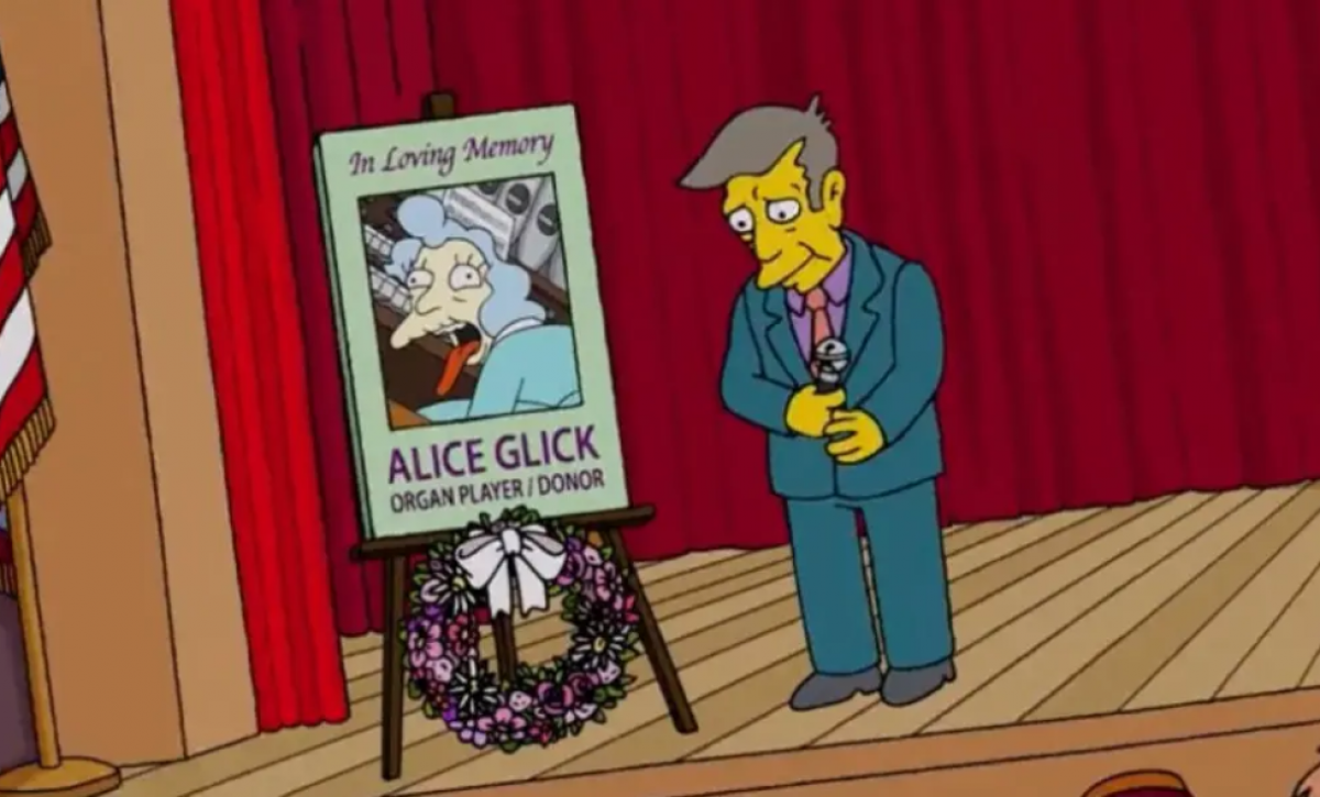 La muerte de Alice Glick se dio el más reciente episodio de Los Simpson.