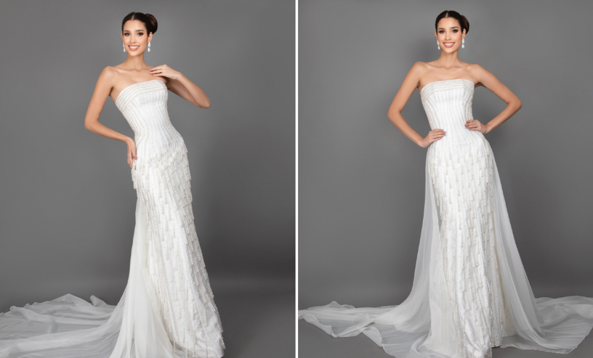 Así lució Eunice Rivadeneira en la gala preliminar de traje de noche.