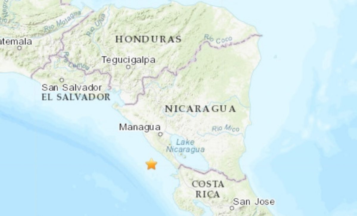 Nicaragua.- Registrado un terremoto de magnitud 6,2 frente a las costas de Nicaragua