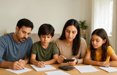 Familias organizan roles financieros para controlar gastos y reforzar el ahorro. FOTO: ChatGPT (Inteligencia Artificial).