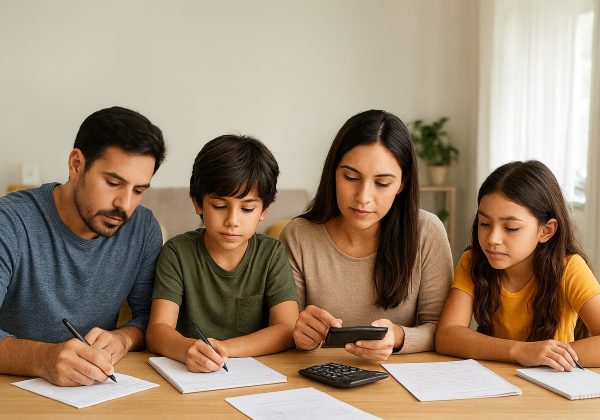 Familias organizan roles financieros para controlar gastos y reforzar el ahorro. FOTO: ChatGPT (Inteligencia Artificial).