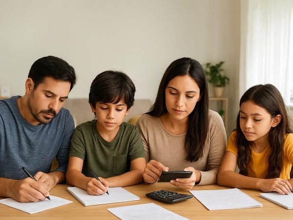 Familias organizan roles financieros para controlar gastos y reforzar el ahorro. FOTO: ChatGPT (Inteligencia Artificial).