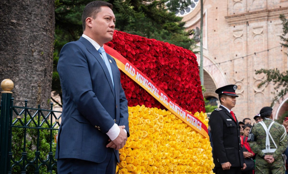 El alcalde de Cuenca, Cristian Zamora durante un evento en la ciudad. FOTO: @czamoramatute.
