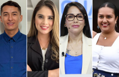 Gabriel Pazmiño, Melissa Zambrano, Luisa González y Kenya Briones,