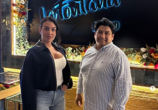 Georgina Rodríguez, reconocida modelo y pareja del futbolista Cristiano Ronaldo, visitó el restaurante La Fontana Gastro en Madrid, España.