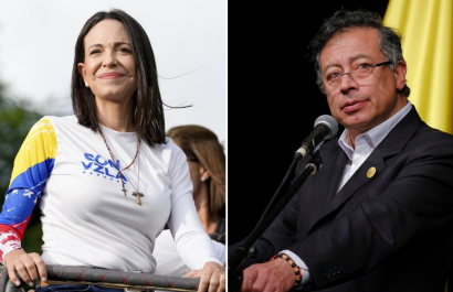 María Corina Machado y el presidente colombiano Gustavo Petro.
